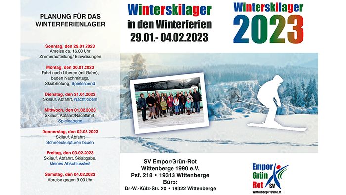 Skilager 29.01.2023 - 04.02.2023 Skilagerprogramm
